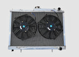 52MM Aluminum Radiator & FANS for Nissan Skyline R33 R34 GTR GTST RB25DET MT 1994-1998 1994 1995 1996 1997 1998