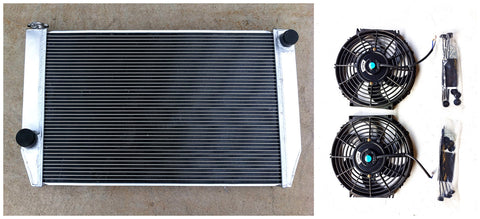 Aluminum Radiator & FAN for FORD Falcon XC XD XE XF V8 or 6 cylinder Manual 1977-1986 1978 1979 1980 1981 82 83 84 85