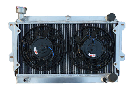 GPI ALUMINUM Radiator & fan For 1969-1973 Mazda R100 Familia Rotary 1000 1200 1300 10A 12A Wankel 1969 1970 1971 1972 1973