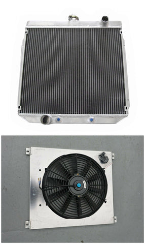 GPI 3 Row Aluminum Radiator & Shroud Fan For Ford Falcon XY/XW 302/250 V8/L6 AT/MT 1969-1972 AT 1969 1970 1971 1972