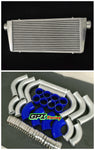 GPI Universal 300x600x76mm intercooler + 3" aluminium piping+blue Silicone Hose kit