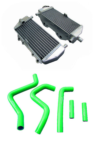 GPI Aluminum Radiator &HOSE for 1994-2002 Kawasaki KX125 KX250 KX 125 250  1994 1995 1996 1997 1998 1999 2000 2001 2002