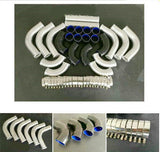 GPI 2.5" 64mm 12PCS Aluminum Universal Intercooler Turbo Piping pipe Kit & Black hose