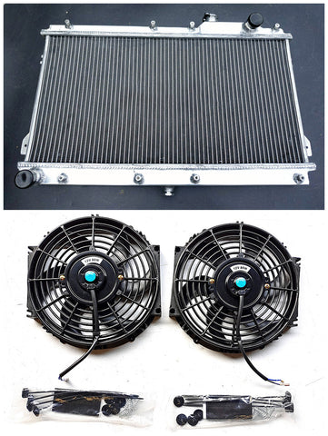 52MM aluminum radiator &fan for 1990-1997 MAZDA MIATA MX5 MX-5 MX V MT 1990 1991 1992 1993 1994 1995 1996 1997