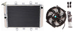 GPI Aluminum RADIATOR& Fan  For 2007-2014  ATV Quad Yamaha Grizzly 700 YFM700/550/500 YFM7F EPS 2007 2008 2009 2010 2011 2012 2013